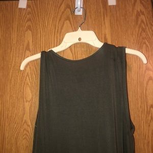 Green soft and sexy tank with tassels